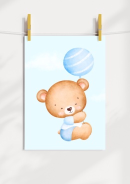 Plakat Miś z balonikiem.
